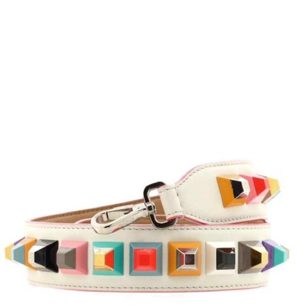 FENDI | Kan I Shoulder Strap Studded Leather Accessory